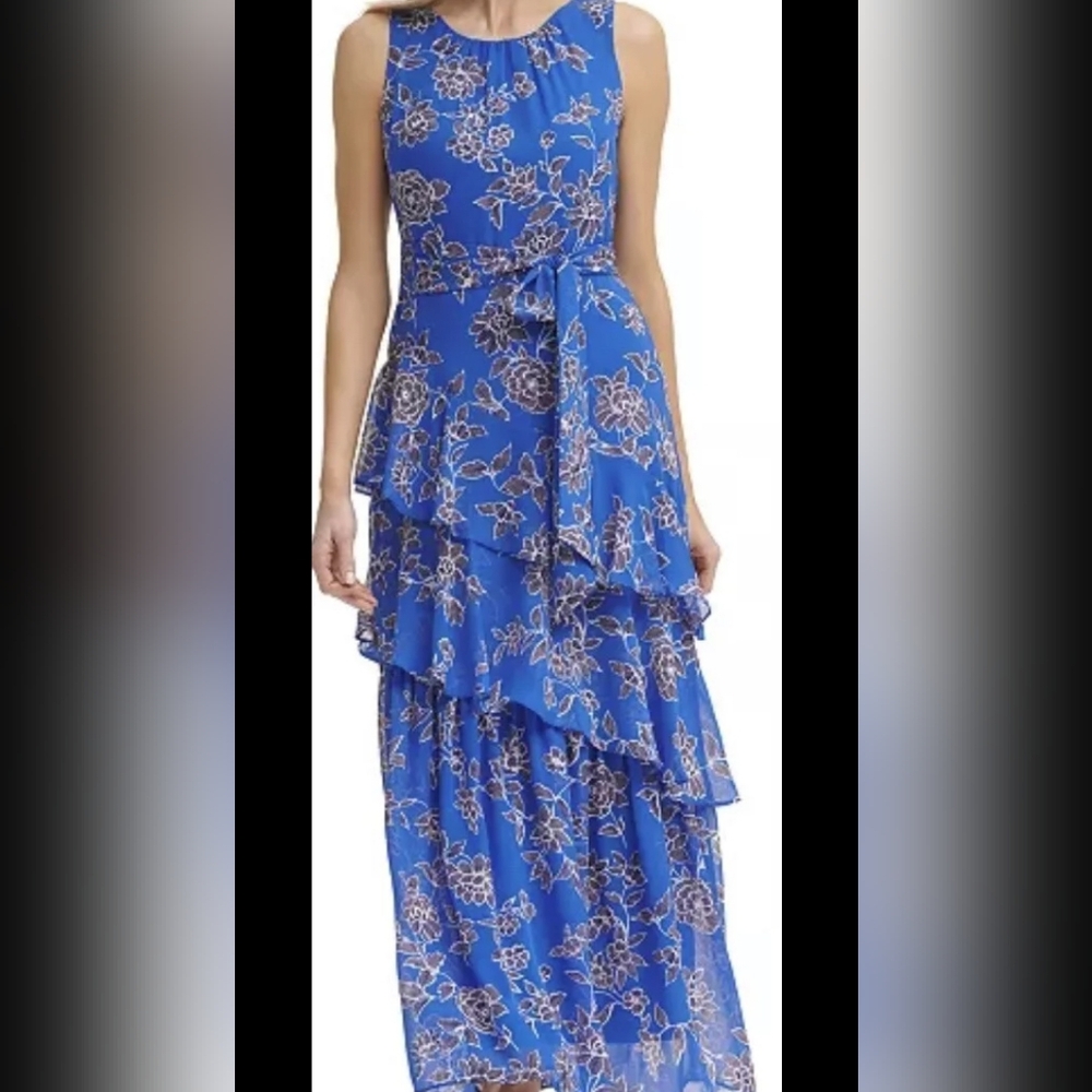 Jessica Howard Blue Floral Maxi Dress